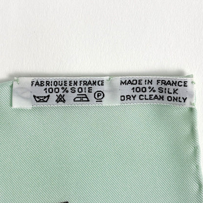 Hermes Carre 90 Chocs en Plumes Scarf Silk Lightgreen Multicolor — view 2