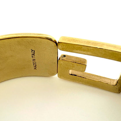 Gucci Bangle Leather Gold Black Bracelet — view 4
