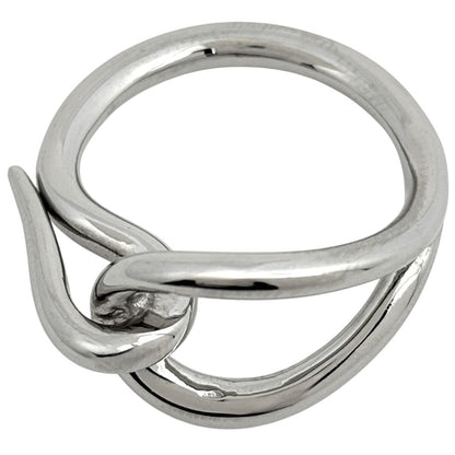 Hermes Scarf Ring Jumbo Clasp Metal Silver