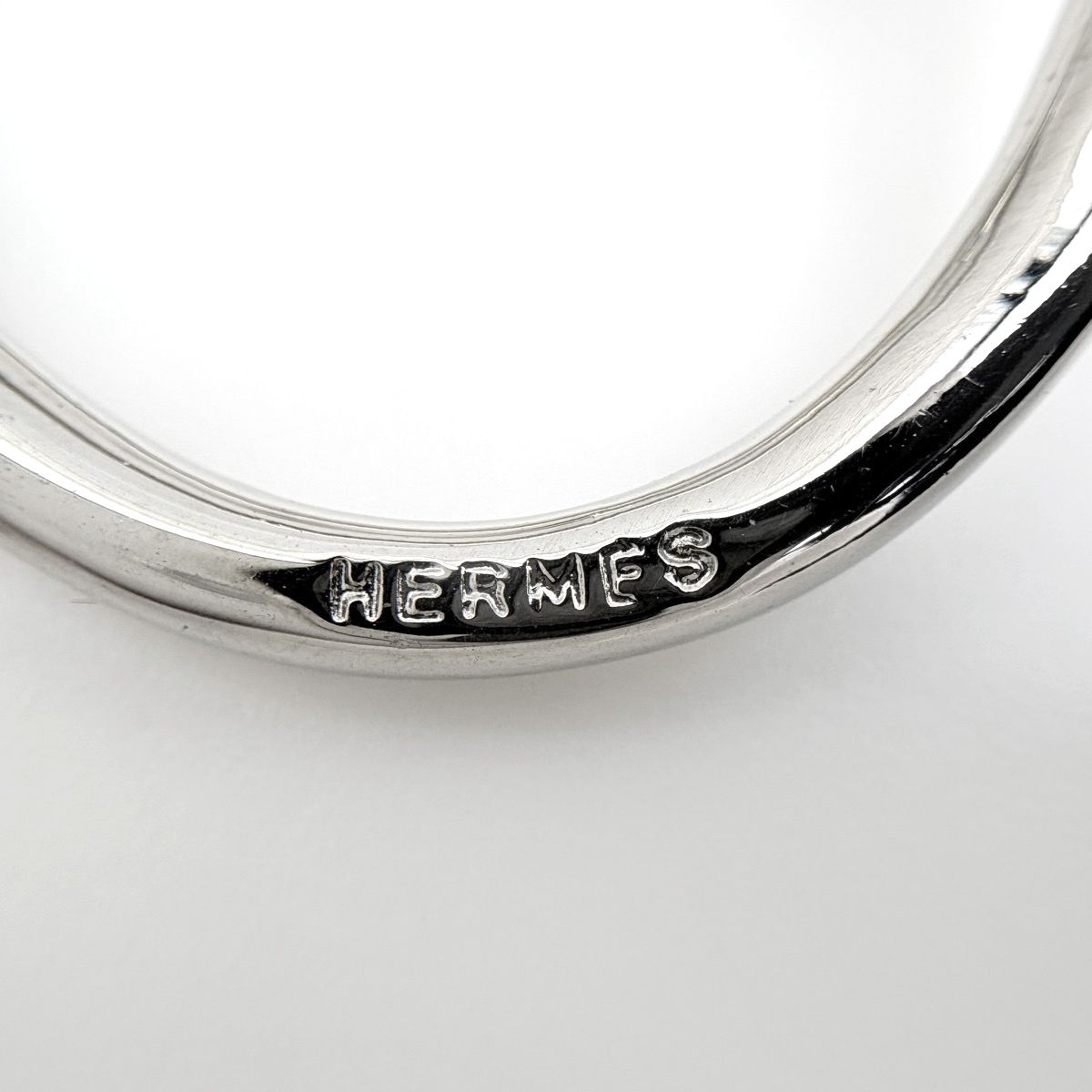 Hermes Scarf Ring Jumbo Clasp Metal Silver — view 3