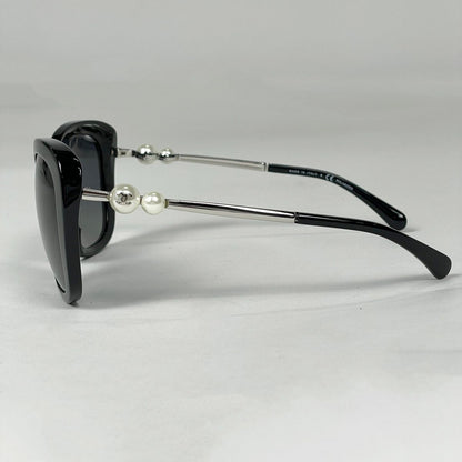 Chanel Sunglasses CC Logo Acetate Fakepearl Black Eyewear — view 2