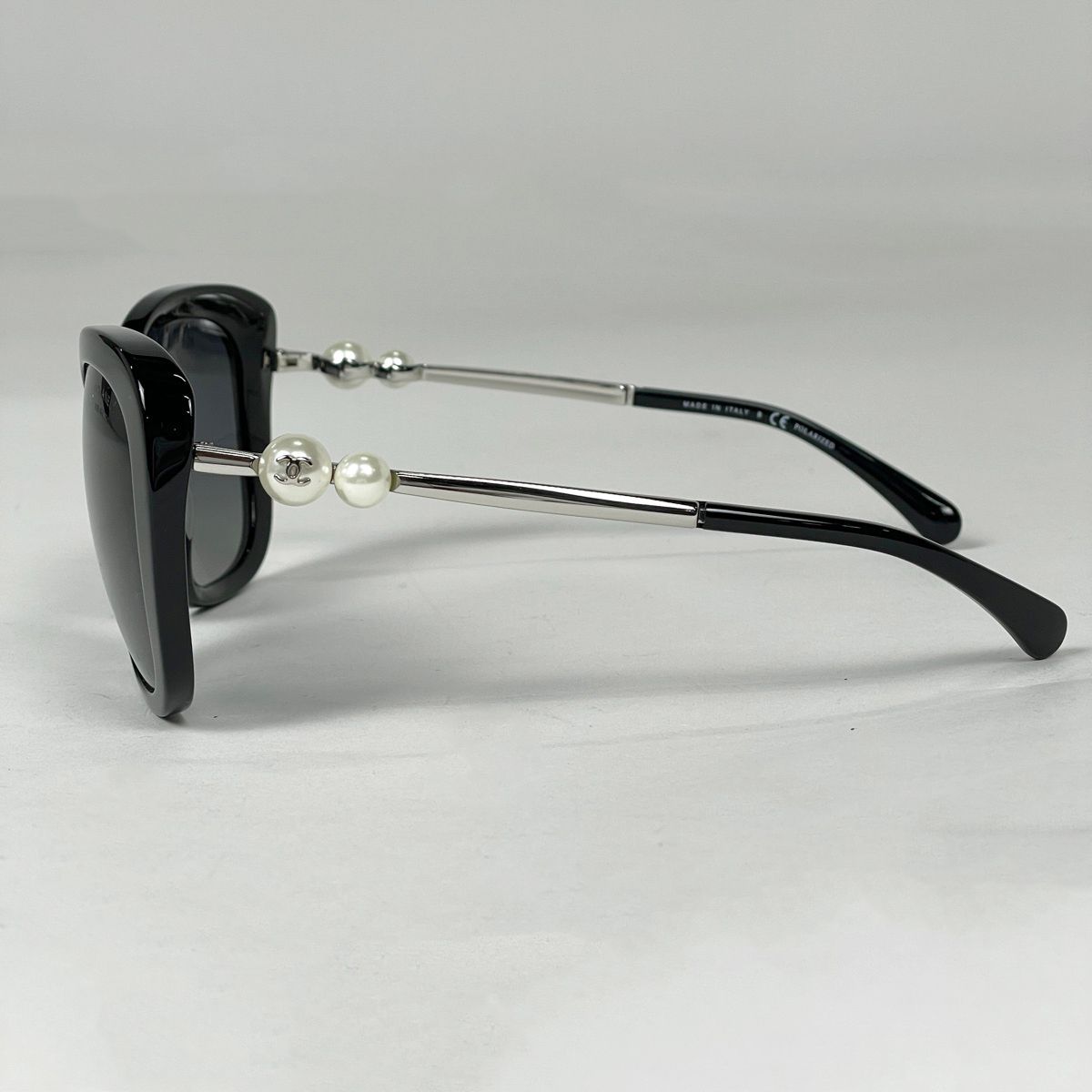 Chanel Sunglasses CC Logo Acetate Faux Pearl Black Eyewear — view 2