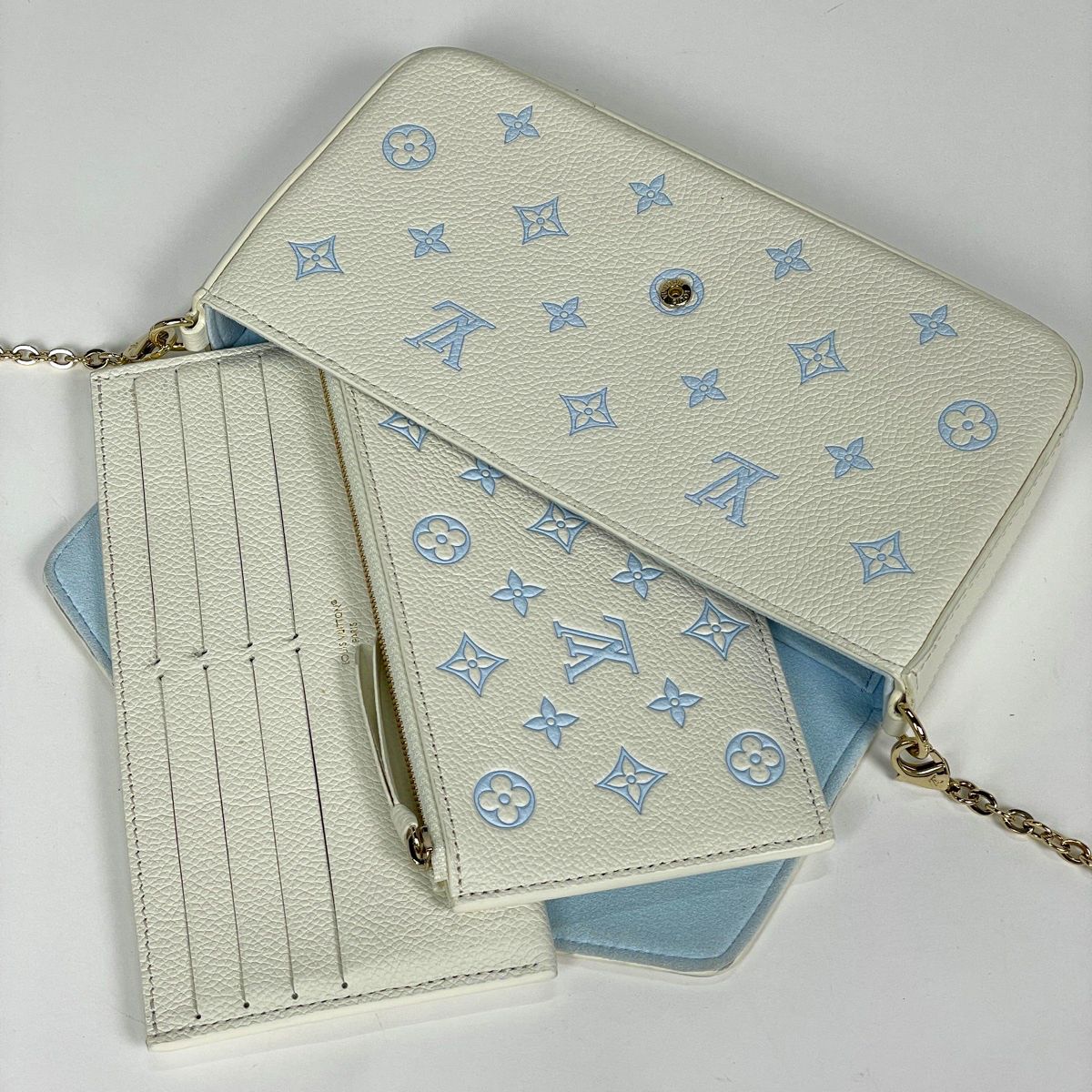 Louis Vuitton Pochette Chain Wallet Monogram Empreinte keywhite Blue Shoulder — view 6