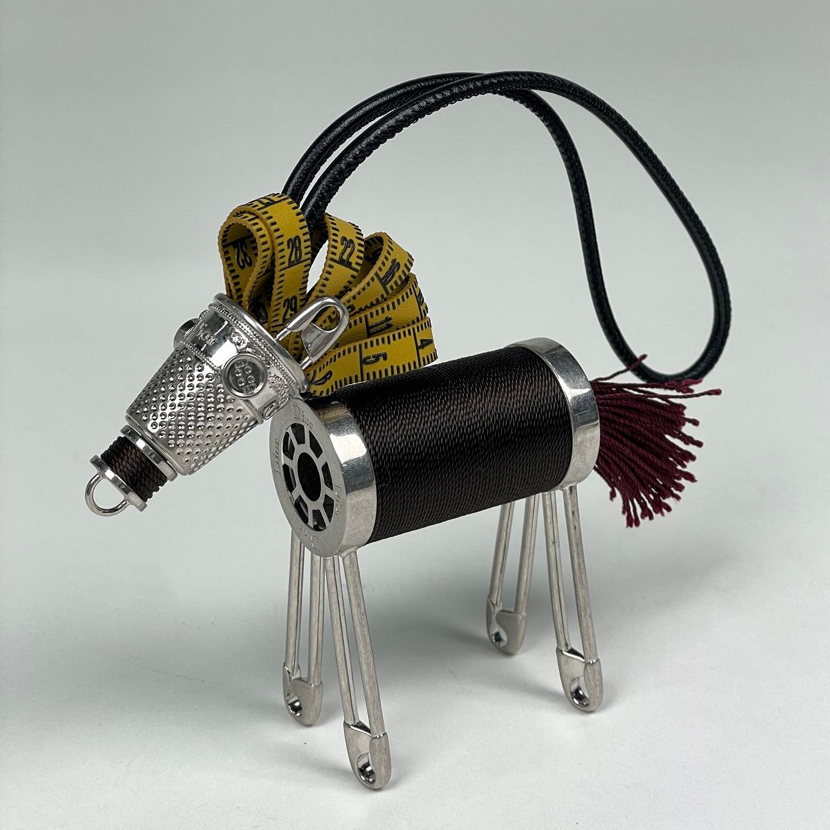 Dior Bag Charm Brass Calf Silver Brown — view 3