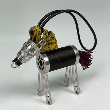 Dior Bag Charm Brass Calf Silver Brown — view 3