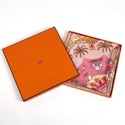 Hermes Carre 90 Per Astra AD Scarf Silk Pink Multicolor — view 4