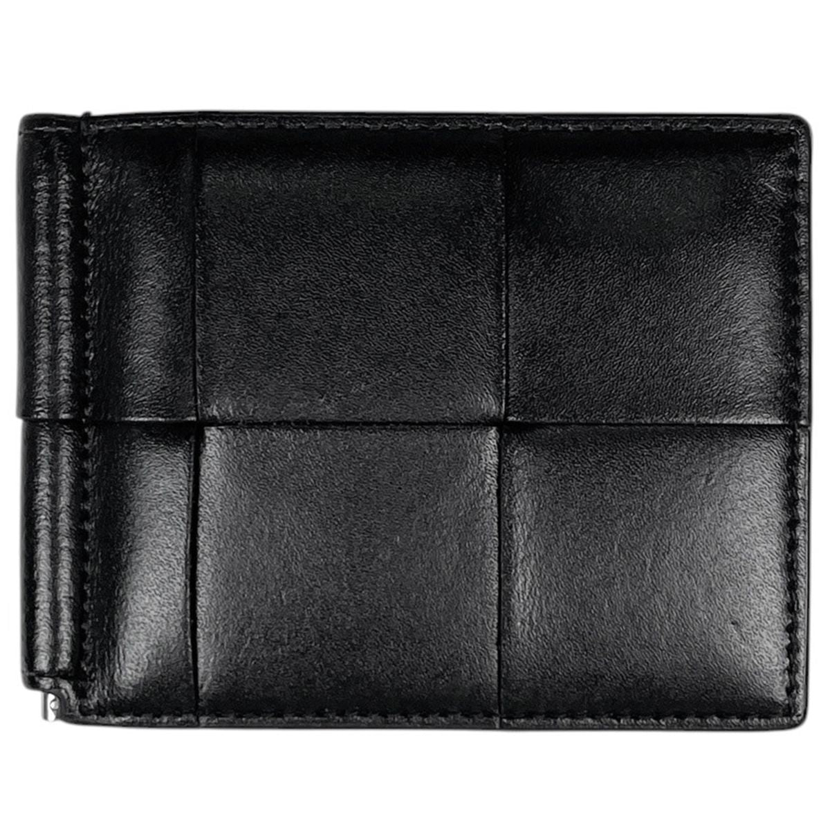 Bottega Veneta Card Case Maxi Intrecciato Cassette Leather Black