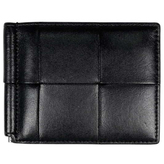 Bottega Veneta Card Case Maxi Intrecciato Cassette Leather Black