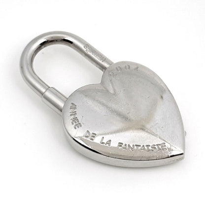 Hermes Bag Charm Heart Pendant Key Limited Metal Silver — view 2