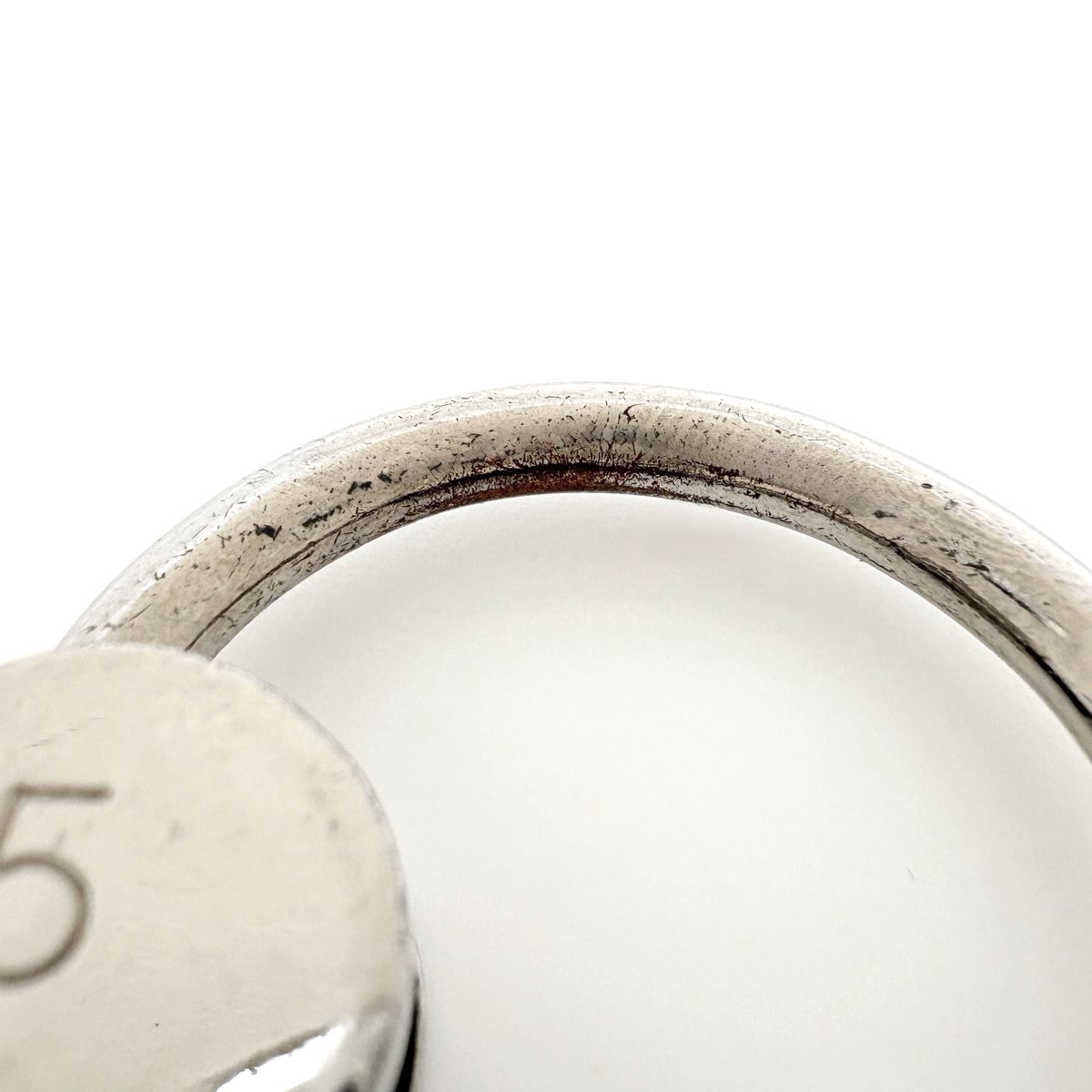 Chanel Charm CC Logo Padlock Metal Silver Keychain — view 5