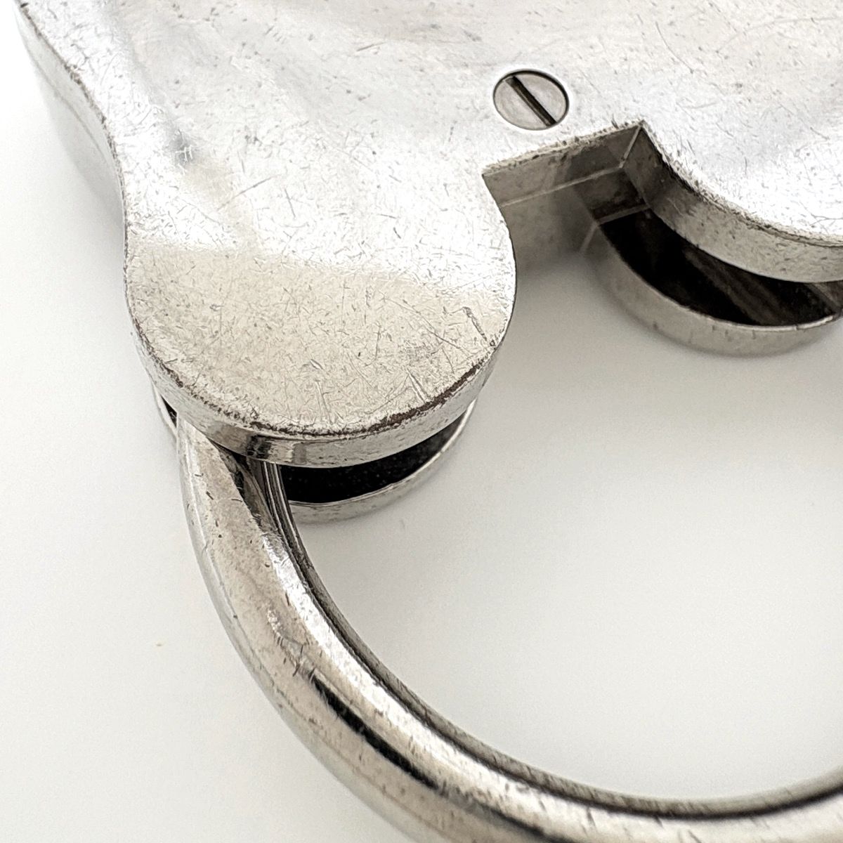 Chanel Charm CC Logo Padlock Metal Silver Keychain — view 4