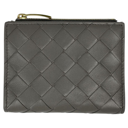 Bottega Veneta Intrecciato Small Bifold Wallet Leather Gray