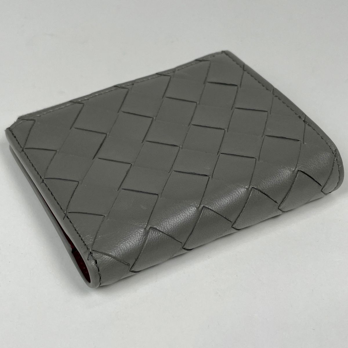 Bottega Veneta Intrecciato Small Bifold Wallet Leather Gray — view 2