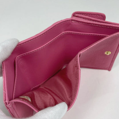 Chanel Trifold Wallet CC Logo Boy Small Caviar Leather Pink — view 5