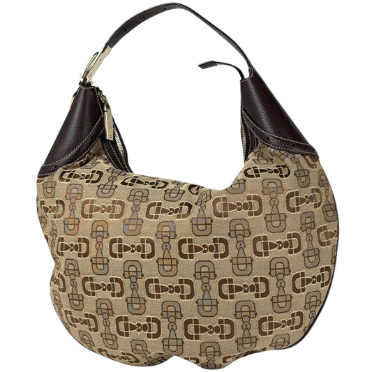 Gucci Handbag Horsebit Canvas Brown