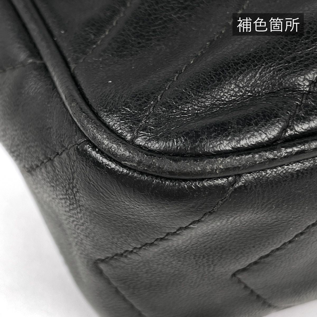 Chanel Shoulder Bag CC Logo Tassel Leather Black — view 3