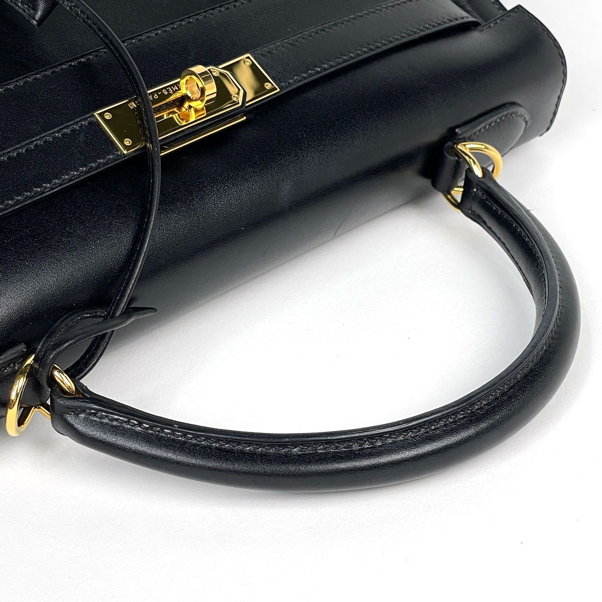 Hermes Kelly 32 Handbag Outer Sewn 2-Way Box Calf Black — view 5