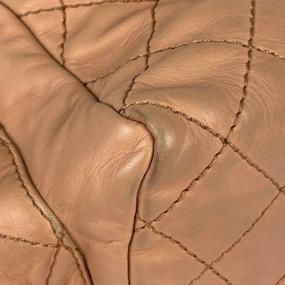 Chanel Backpack CC Logo Quilted Wild Stitch Leather Beige — view 4