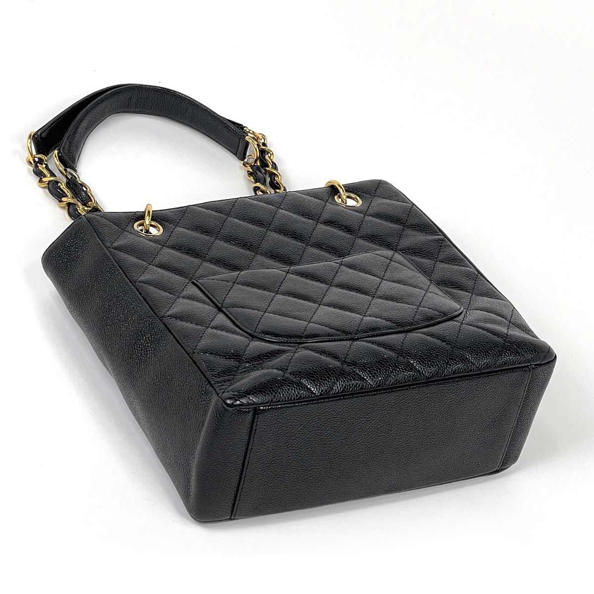 Chanel Tote CC Logo Quilted Caviar Leather Black — view 2
