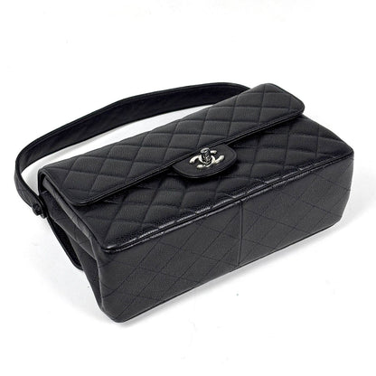 Chanel Handbag CC Logo Quilted Double Face Caviar Leather Black — view 2