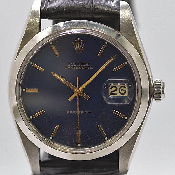 Rolex Oistar Date Precision Hand Wound Navy Dial Watches Mtm Watch