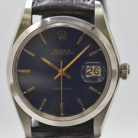 Rolex Oistar Date Precision Hand Wound Navy Dial Watches Mtm Watch