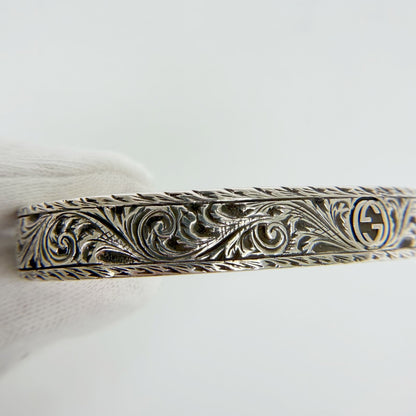 Gucci Cat Head Arabesque Interlocking G Bangle 925 Sterling Silver Vintage — view 3