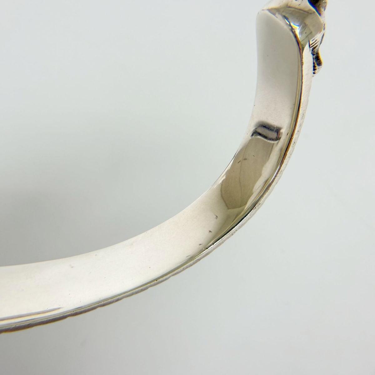 Gucci Cat Head Arabesque Interlocking G Bangle 925 Sterling Silver Vintage — view 6
