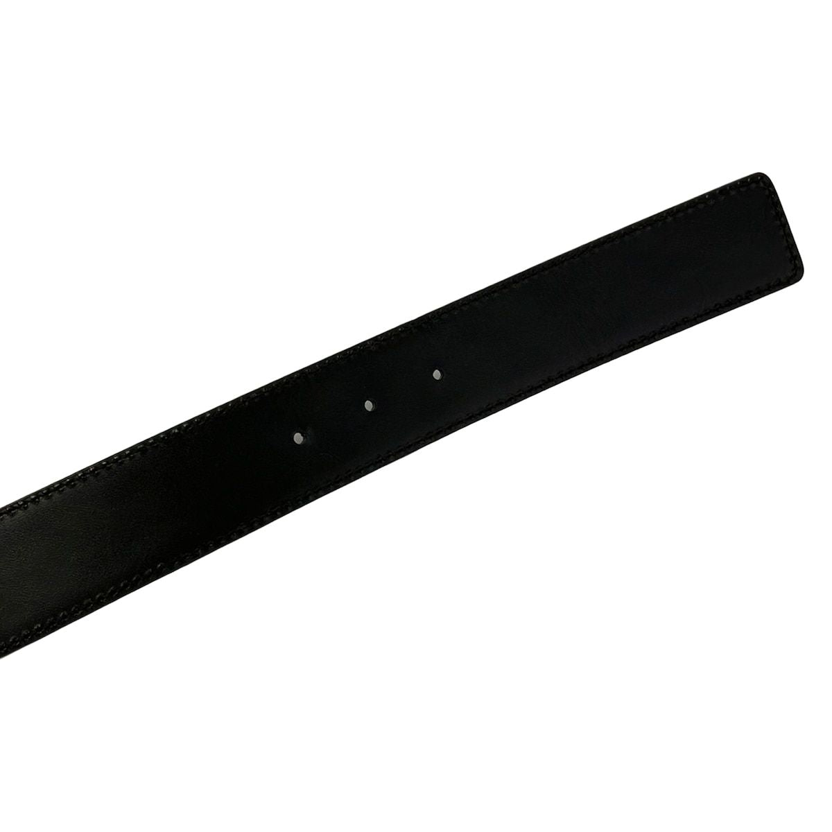 Gucci Belt 85 34 Dark Brown Silver Interlocking Guccissima Line Leather — view 5