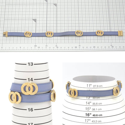 Bvlgari Doppiotondo Double Coiled Leather Bracelet Choker 15 Blue Gold — view 8