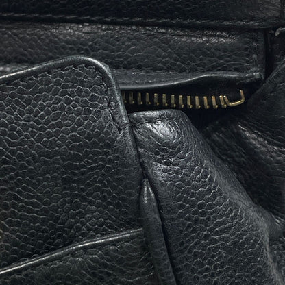 Chanel Triple CC Logo Chain Tote Shoulder Bag Caviar Leather Black — view 5