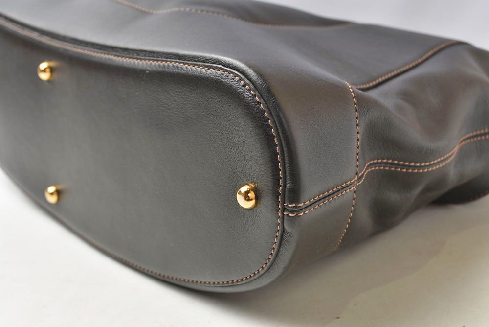 Loewe Tote Anagram Pouch Darkbrown Leather Vintage — view 7