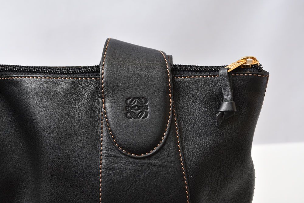 Loewe Tote Anagram Pouch Darkbrown Leather Vintage — view 5