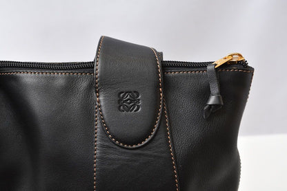 Loewe Tote Anagram Pouch Darkbrown Leather Vintage — view 5