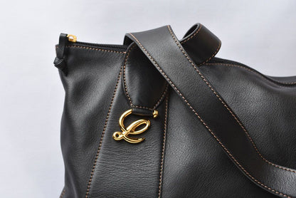 Loewe Tote Anagram Pouch Darkbrown Leather Vintage — view 4