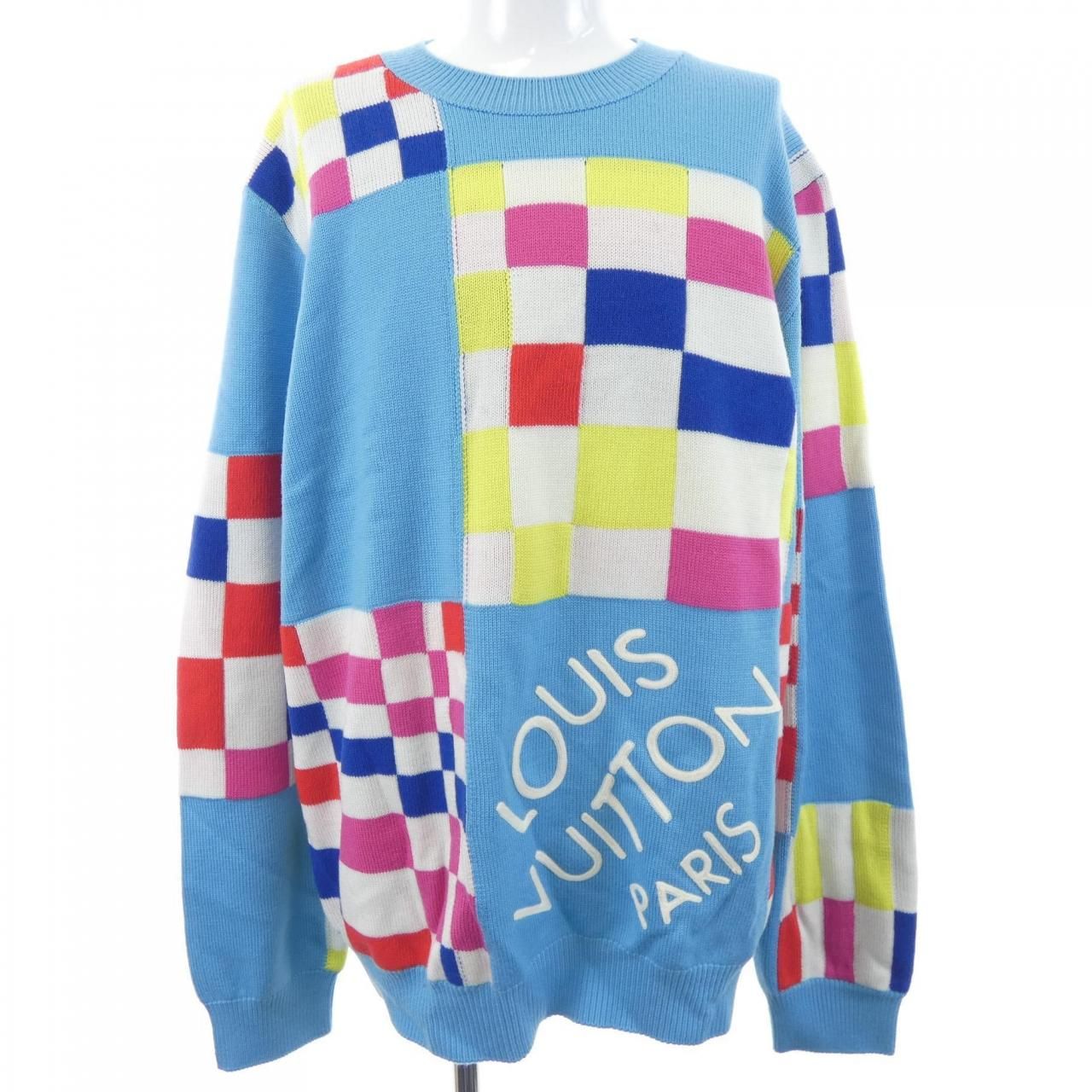 Louis Vuitton LV Distorted Giant Damier Crew Neck Knit Sweater