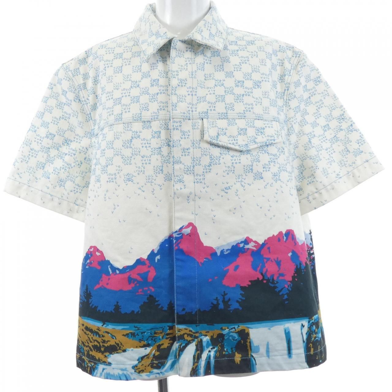 Louis Vuitton Landscape Short Sleeve Denim Shirt