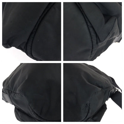 Prada Tessuto Black Silver Nylon Leather Shoulder — view 3