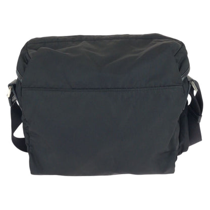 Prada Tessuto Black Silver Nylon Leather Shoulder — view 2