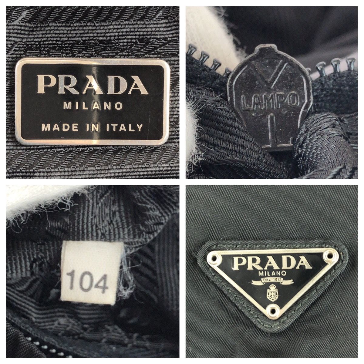 Prada Tessuto Black Silver Nylon Leather Backpack — view 4