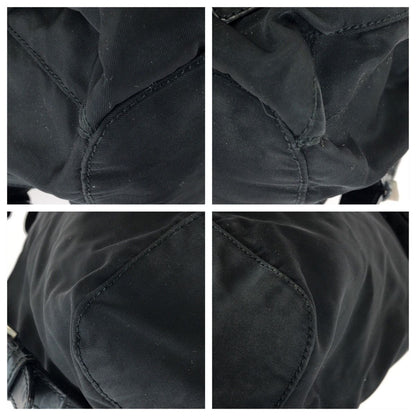 Prada Tessuto Black Silver Nylon Leather Backpack — view 3