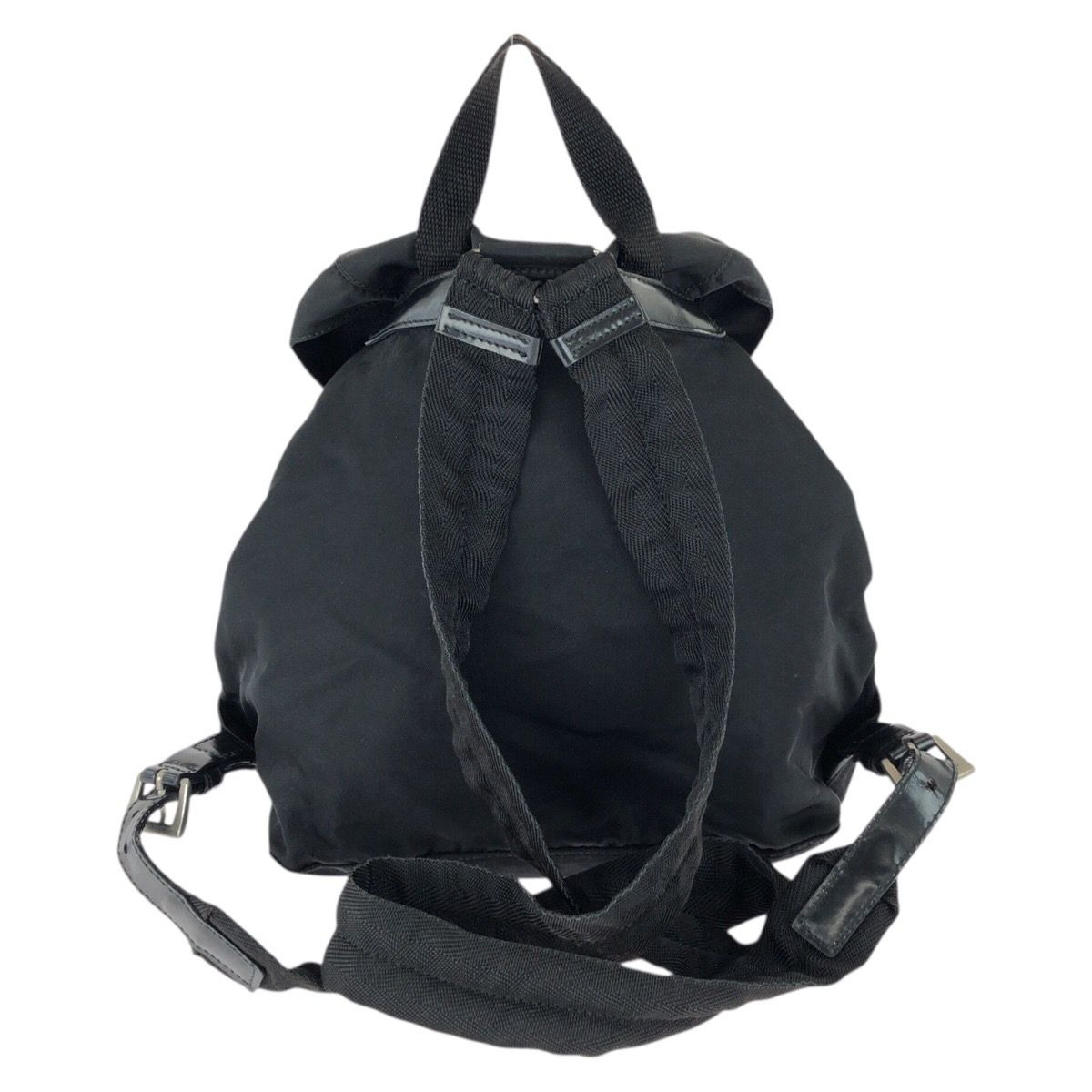 Prada Tessuto Black Silver Nylon Leather Backpack — view 2