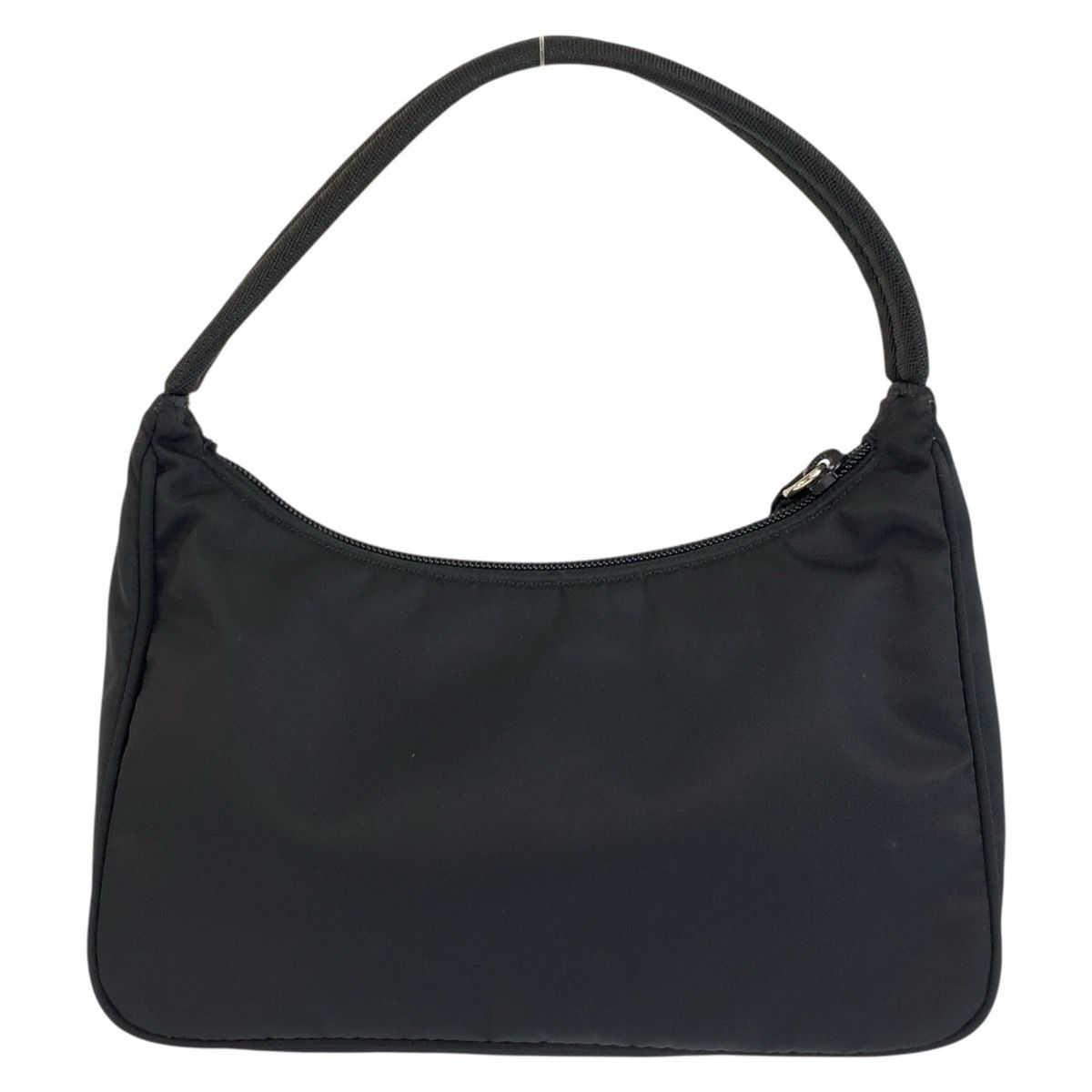 Prada Tessuto Triangular Black Silver Nylon Handbag Pouch — view 2