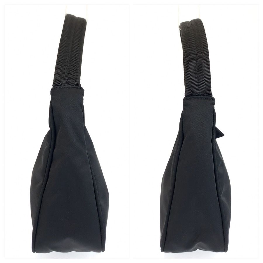 Prada Tessuto Triangular Black Silver Nylon Handbag Pouch — view 7