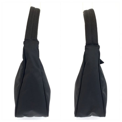 Prada Tessuto Triangular Black Silver Nylon Handbag Pouch — view 7