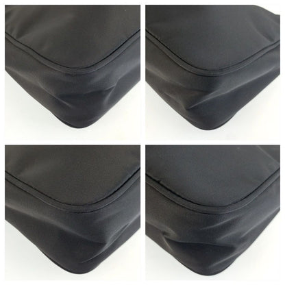 Prada Tessuto Triangular Black Silver Nylon Handbag Pouch — view 4
