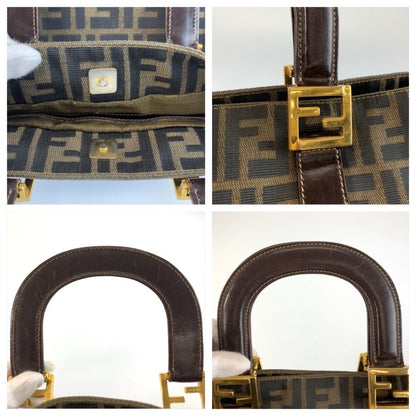 Fendi Zucca Brown Gold Canvas Tote — view 5