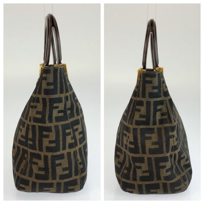 Fendi Zucca Brown Gold Canvas Tote — view 7