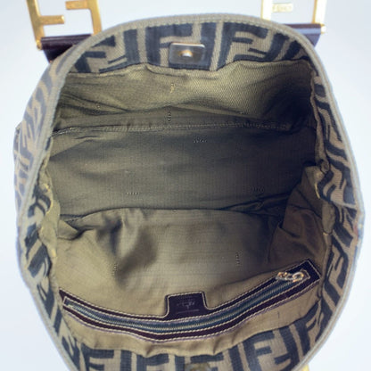 Fendi Zucca Brown Gold Canvas Tote — view 8