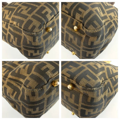 Fendi Zucca Brown Gold Canvas Tote — view 4